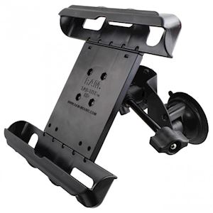 Dual Suction Cup EFB Mount with Short Arm & Retention Knob, and Large Tab-Tite™ Tablet Holder